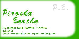 piroska bartha business card